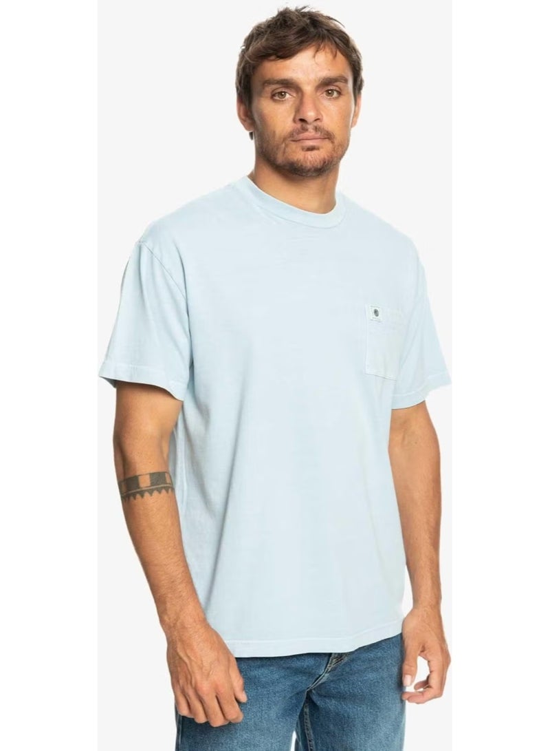 QUIKSILVER تي شيرت رجالي أزرق بياقة دائرية مصبوغ بالأصباغ الطبيعية - Image 2